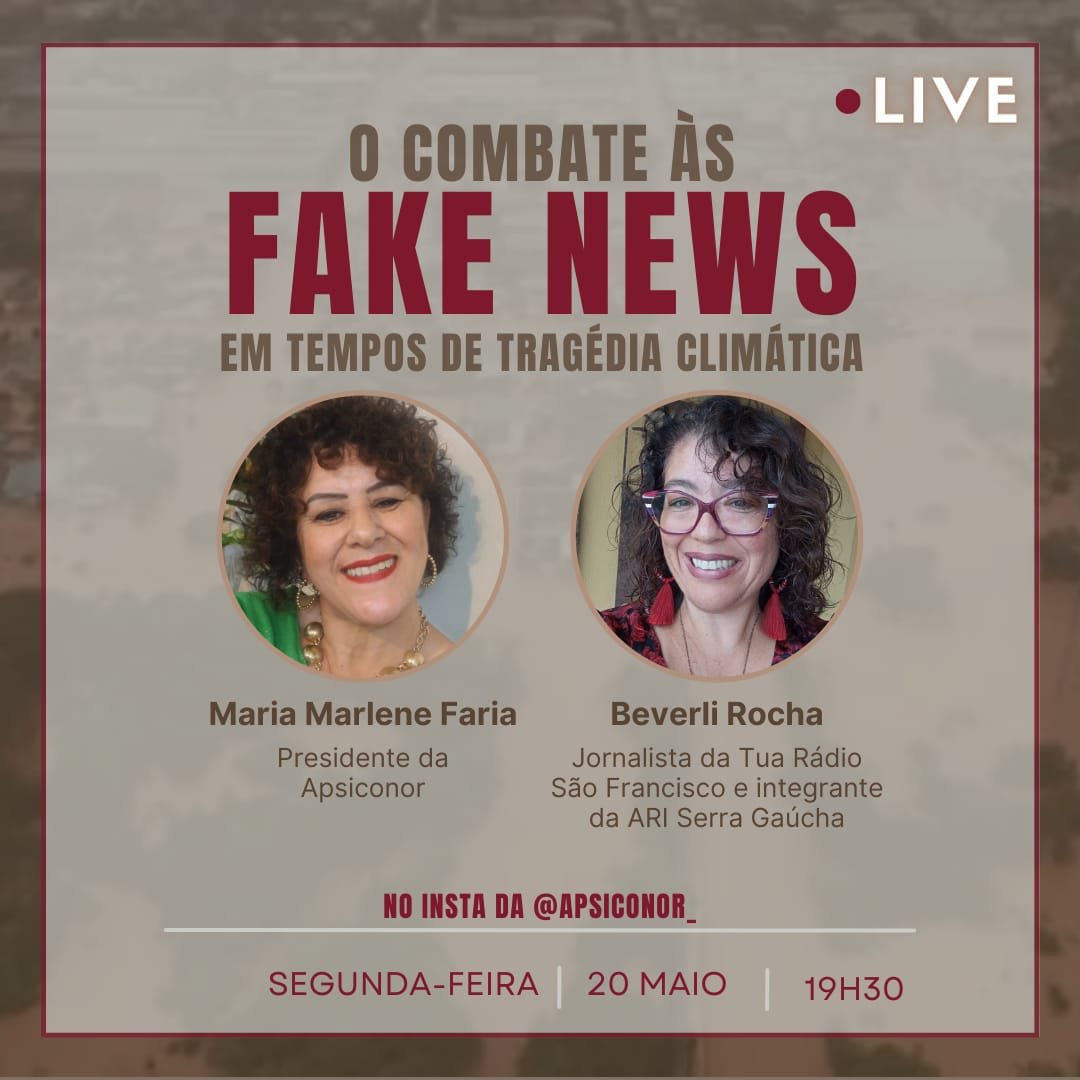 Live Combate às Fake News em tempos de tragédia climática.