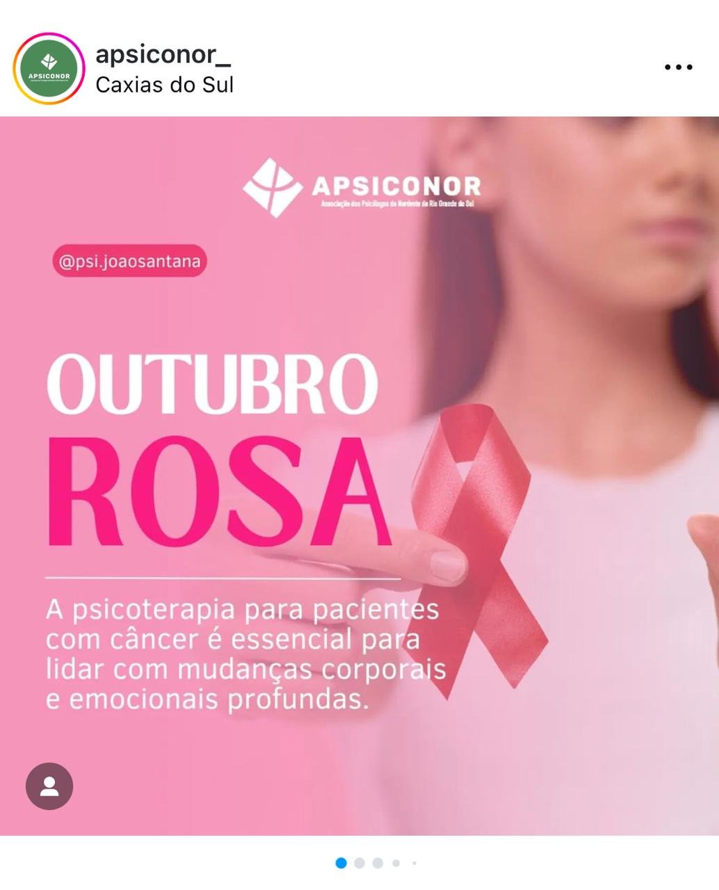 Psicoterapia é fundamental – Outubro Rosa