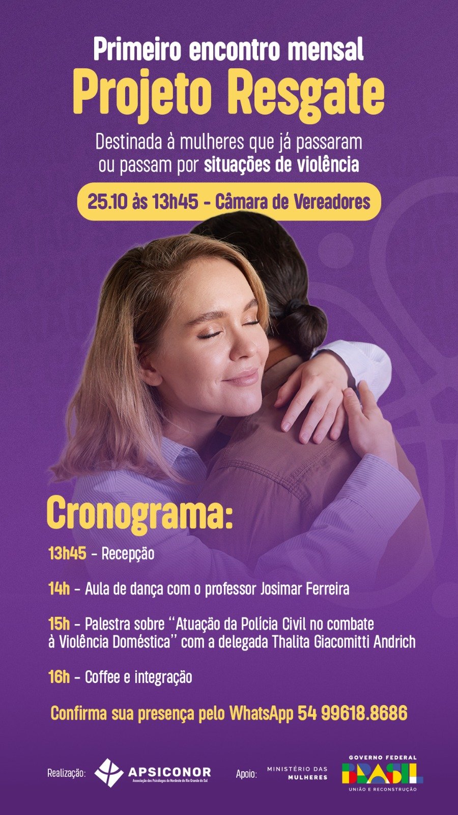 PRIMEIRO ENCONTRO – PROJETO RESGATE – MULHERES PRESENTES